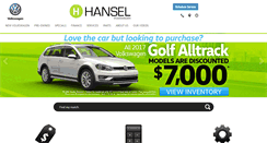 Desktop Screenshot of hanselvolkswagen.com